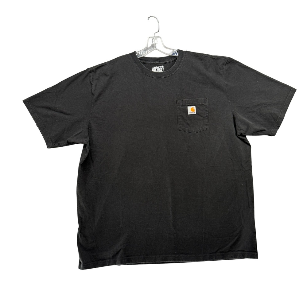 Carhartt K87 T-Shirt Mens 3XL Tall Black Pocket Loose Fit Workwear Cotton Tee